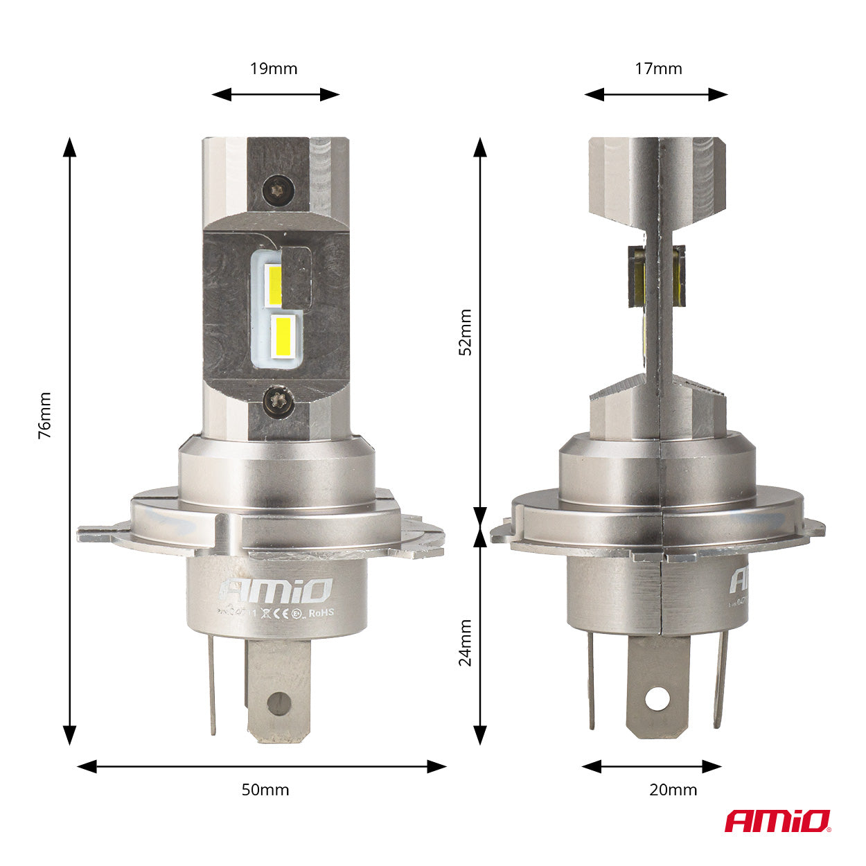 Żarówki samochodowe LED seria H25 CANBUS H4 H19 12V 36W AMIO-04711