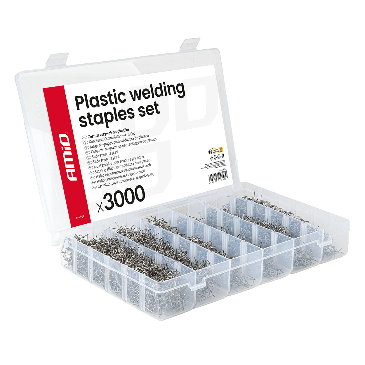 Zestaw zszywek do plastiku duży 3000szt. AMIO-04743