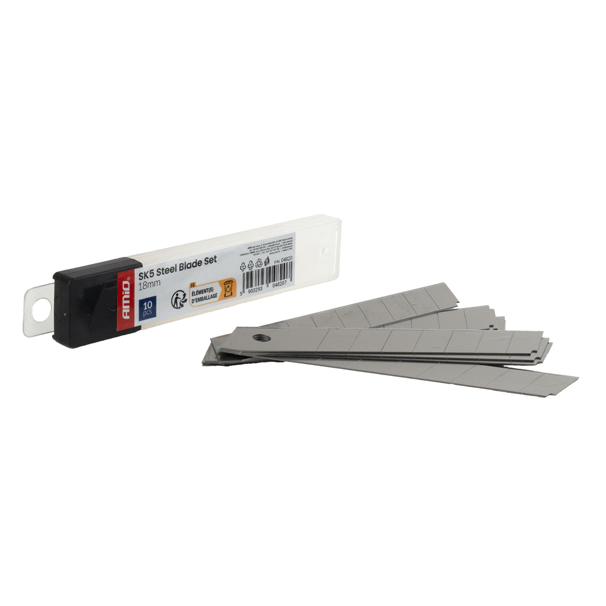 Zestaw ostrzy ze stali SK5 100x18x0,5mm 10szt. AMIO-04820