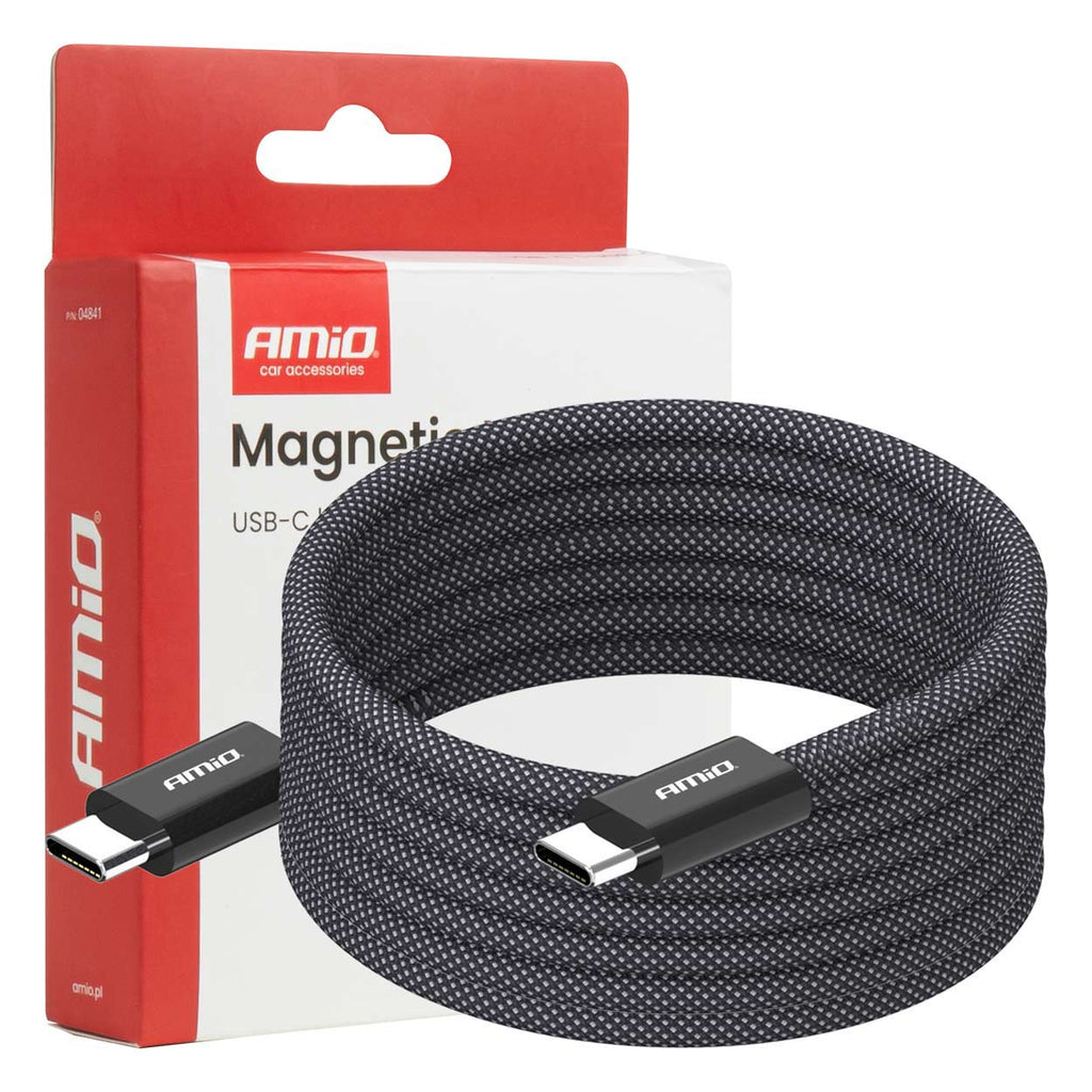 Kabel USB magnetyczny USB-C – USB-C 60W 200cm AMIO-04841