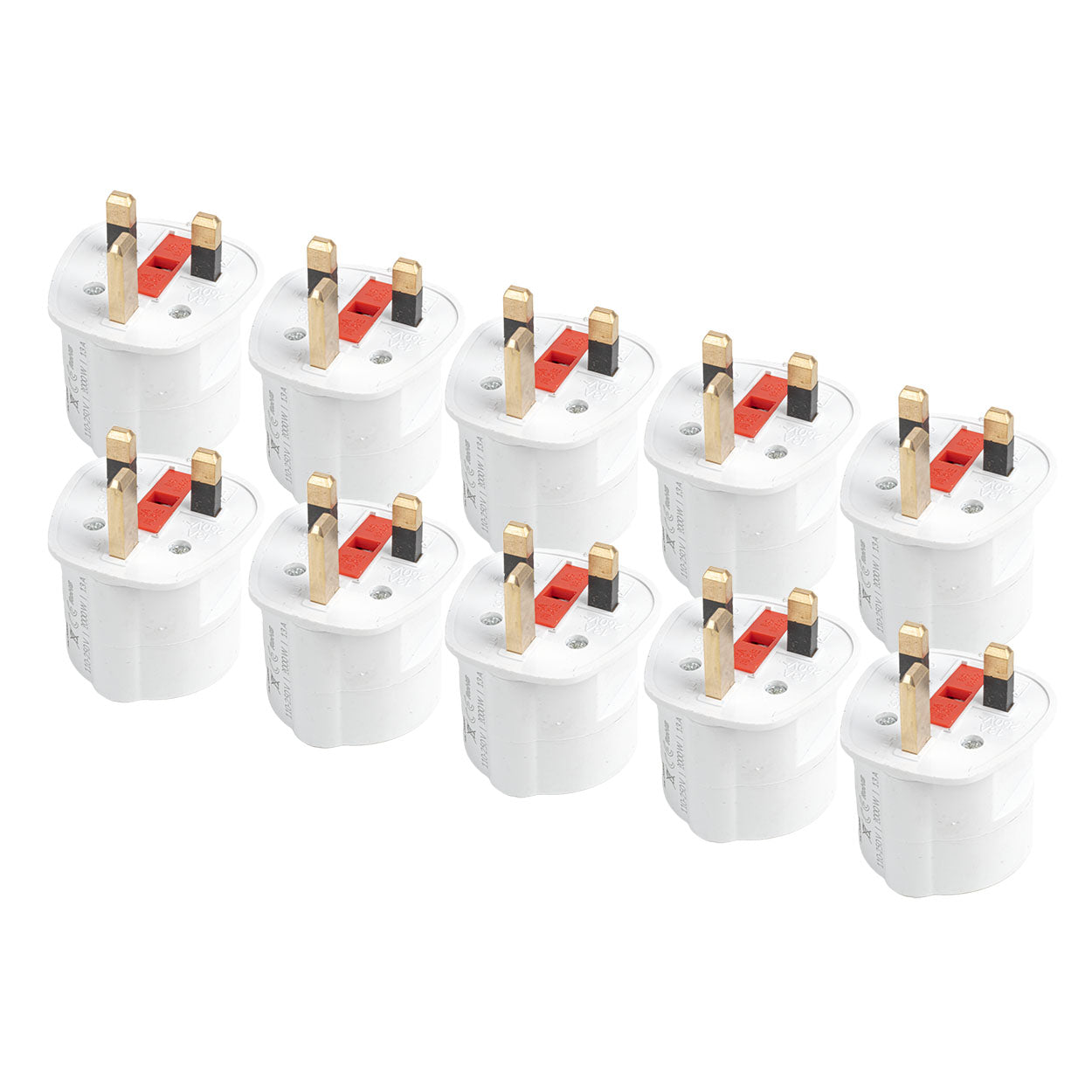 Zestaw adapterów podróżnych z bezpiecznikiem EU UK 13A 250V 10szt. AMIO-04858