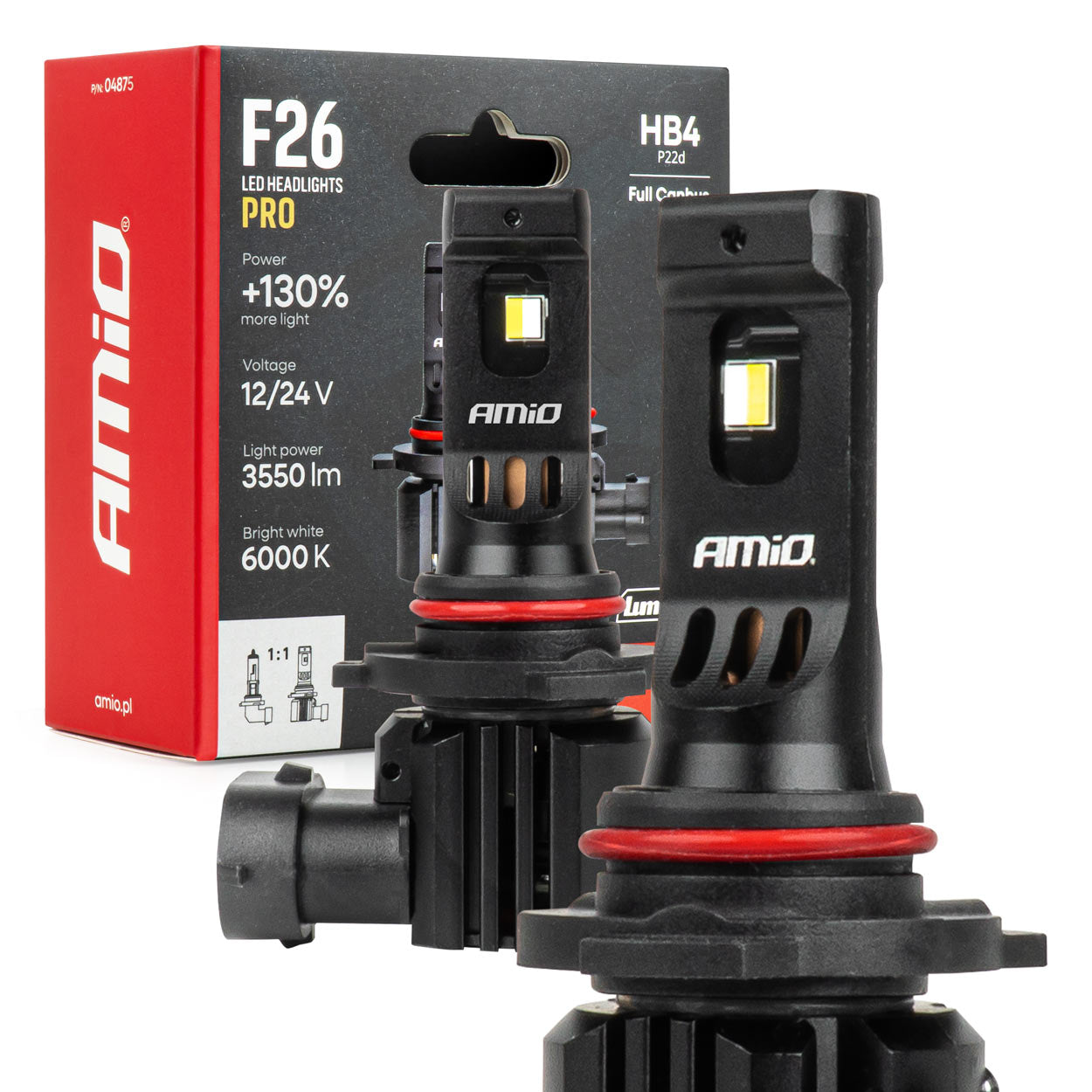 Żarówki samochodowe LED F26 PRO LumiTec LIMITED +130% DUO FULL CANBUS HB4 12V 24V AMIO-04875