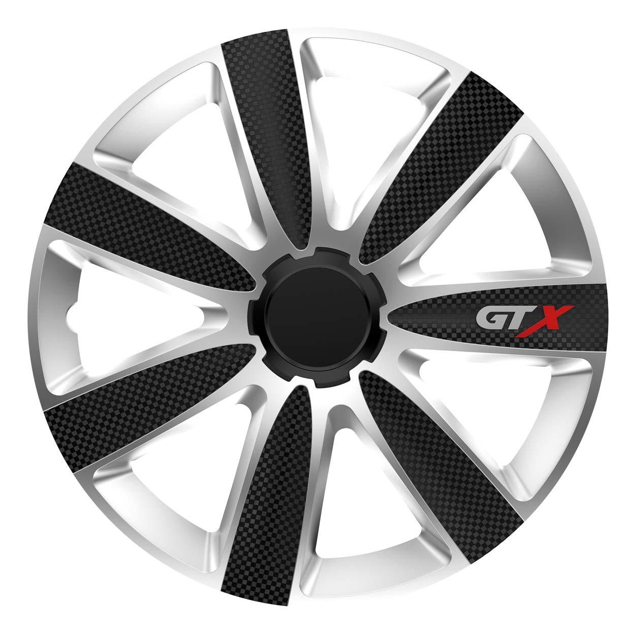Kołpak samochodowy carbon czarno srebrny GTX 16" cali