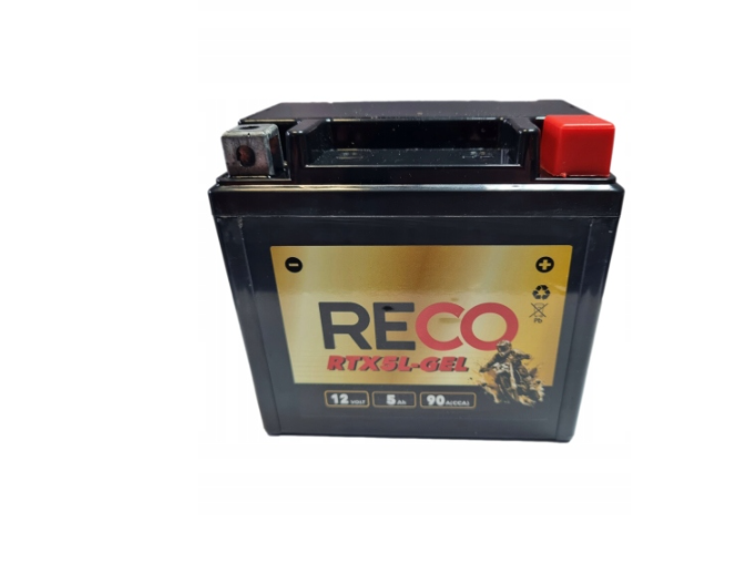 Akumulator motocyklowy RECO RTX5L-GEL YTX5L 12V 5Ah 90A BEZOBSŁUGOWY