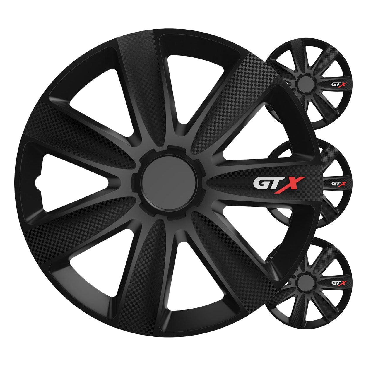 Kołpaki samochodowe 4szt. komplet GTX carbon czarny 16" cali COLOR BOX