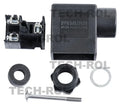 Wtyczka cewek elektrozaworów wąska 3-pin (2+PE), rozstaw styków 11 mm, napięcie 12V, 24V, pasuje do zasilania cewek; PG-9 RM- B11,CO81SP6 Produkt standard