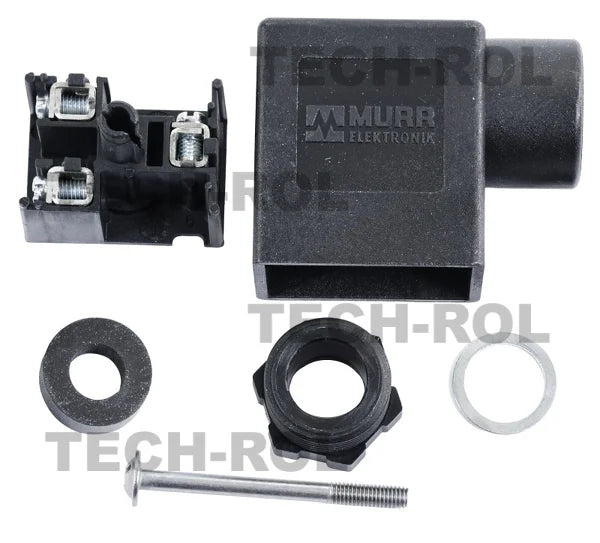 Wtyczka cewek elektrozaworów wąska 3-pin (2+PE), rozstaw styków 11 mm, napięcie 12V, 24V, pasuje do zasilania cewek; PG-9 RM- B11,CO81SP6 Produkt standard