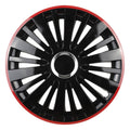 Kołpak samochodowy Falcon 14" cali czarny z czerownym rantem