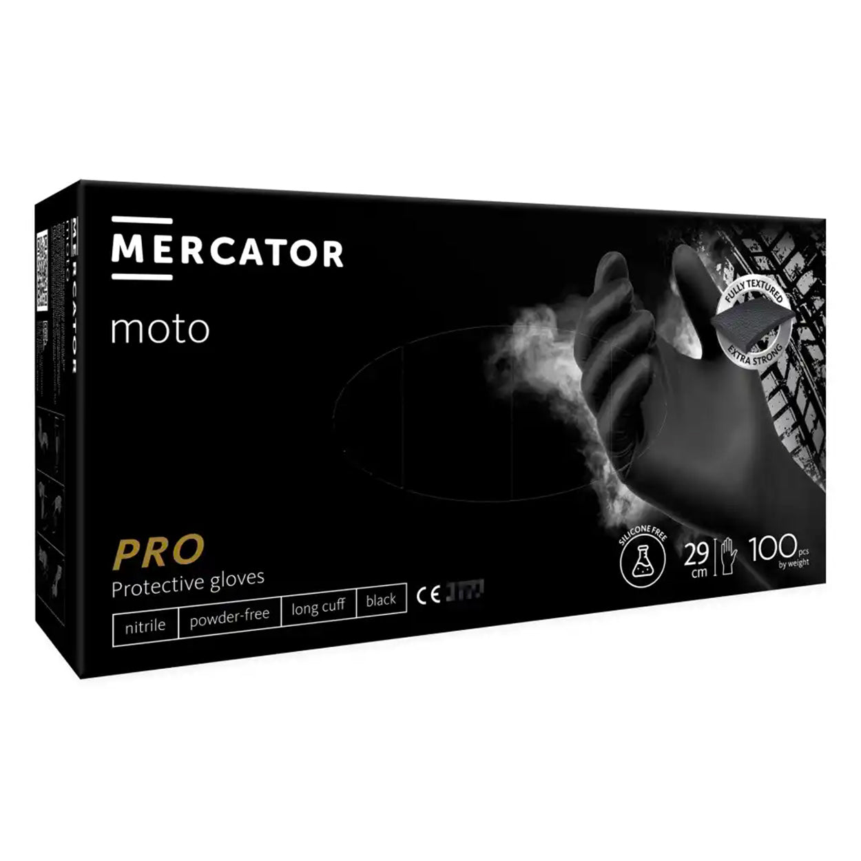 Rękawice nitrylowe Mercator MOTO BLACK rozmiar XL 100szt.