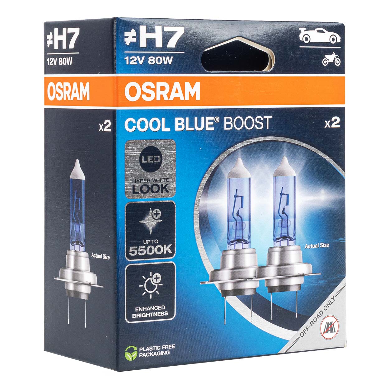 Żarówka halogenowa Osram H7 12V 80W PX26d Cool Blue Boost 5500K/ 2 szt.