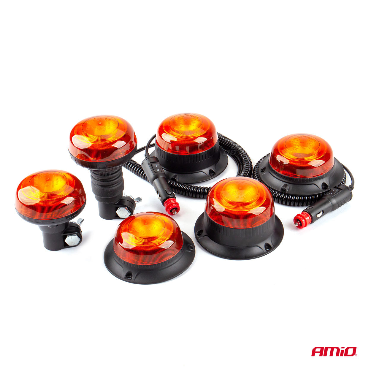 Lampa ostrzegawcza błyskowa mini kogut 18 LED śruba R65 R10 12V 24V W21sb AMIO-02923