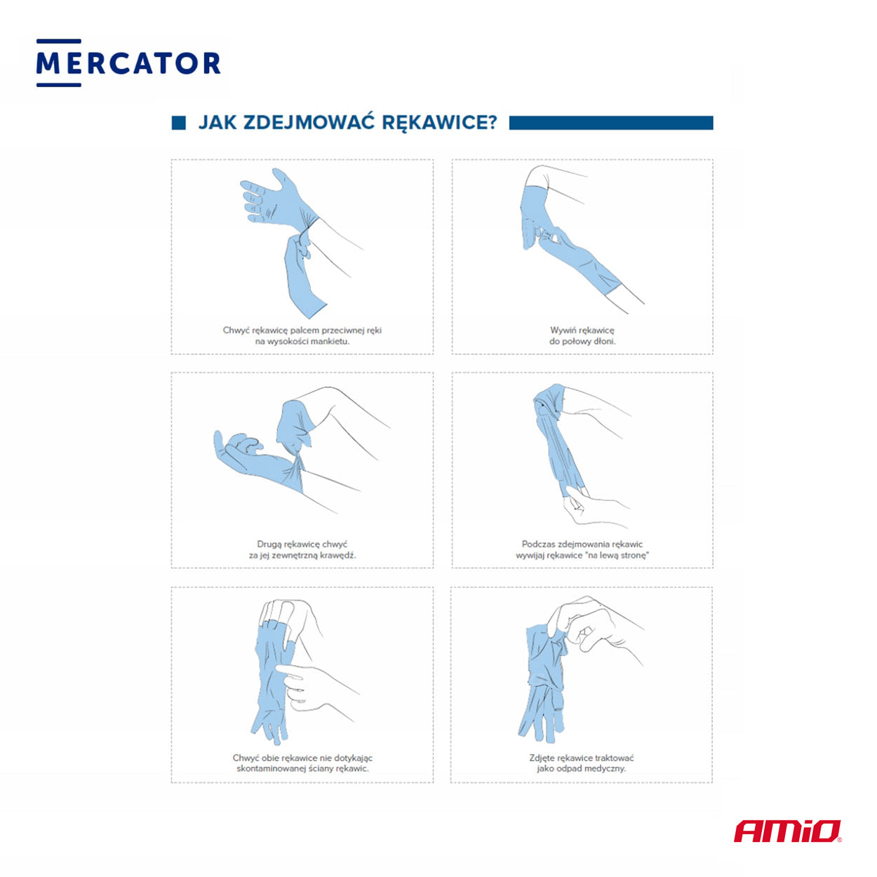 Rękawice nitrylowe czarne Mercator Nitrylex Black rozmiar L 100 szt.